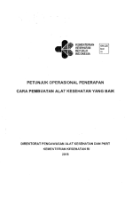 Petunjuk Operasional Penerapan Cara Pembuatan Alat Kesehatan yang Baik