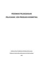 Pedoman Pelaksanaan Pelayanan Izin Produksi Kosmetika